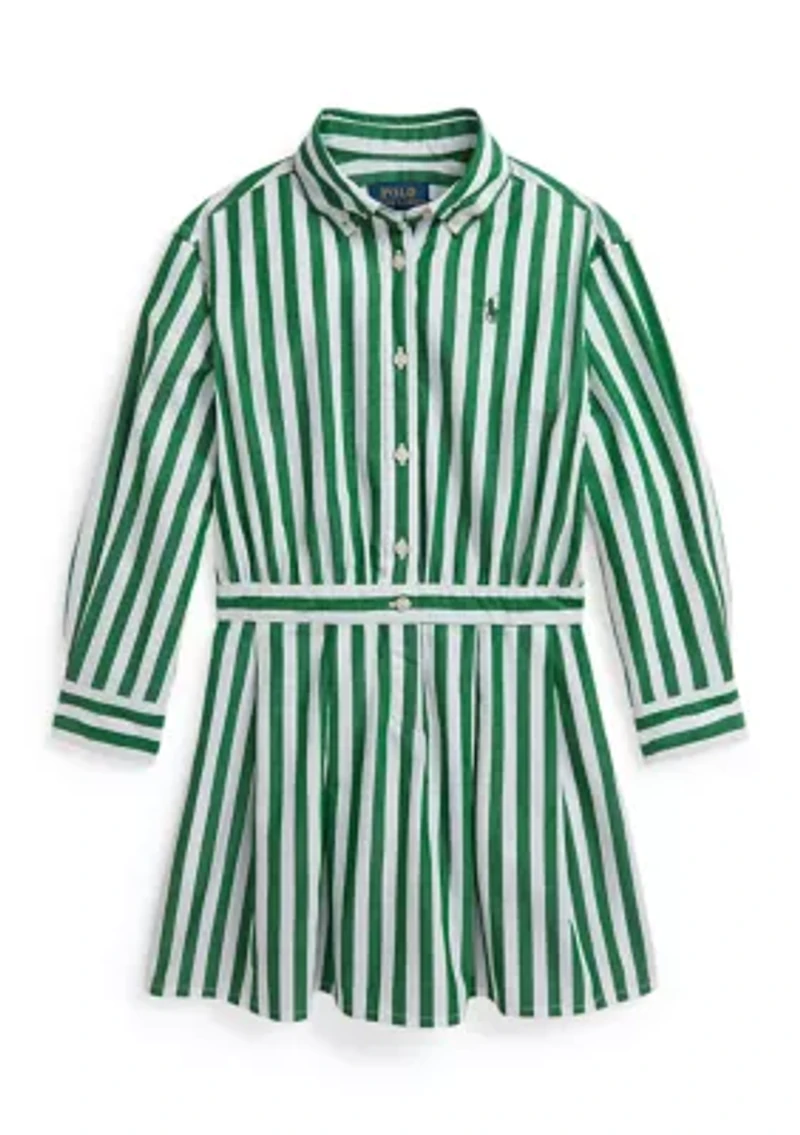 Girls 2-6x Striped Cotton Poplin Shirtdress