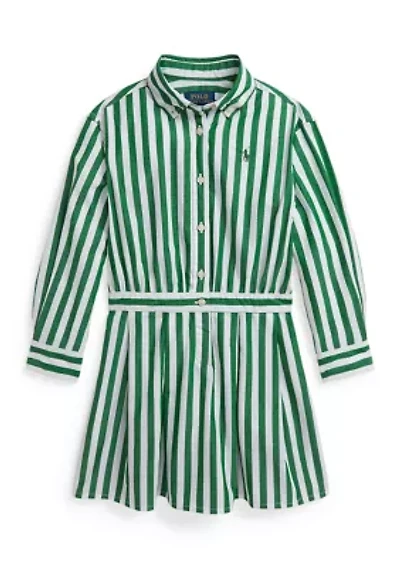 Girls 2-6x Striped Cotton Poplin Shirtdress
