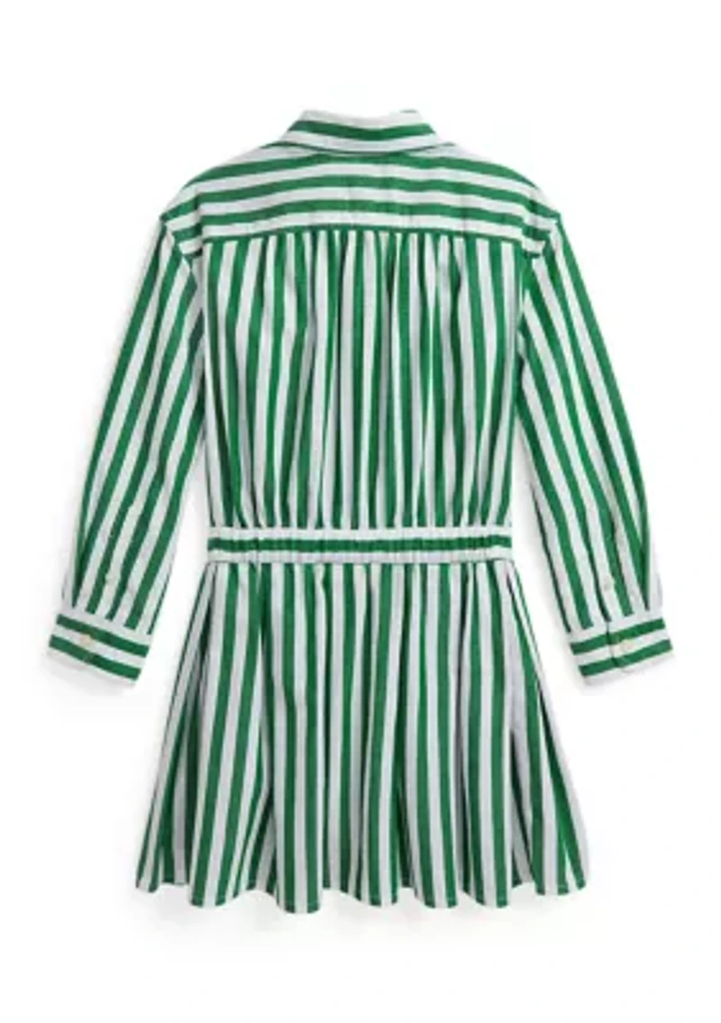 Girls 2-6x Striped Cotton Poplin Shirtdress