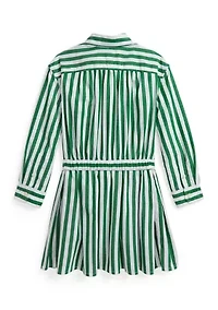 Girls 2-6x Striped Cotton Poplin Shirtdress