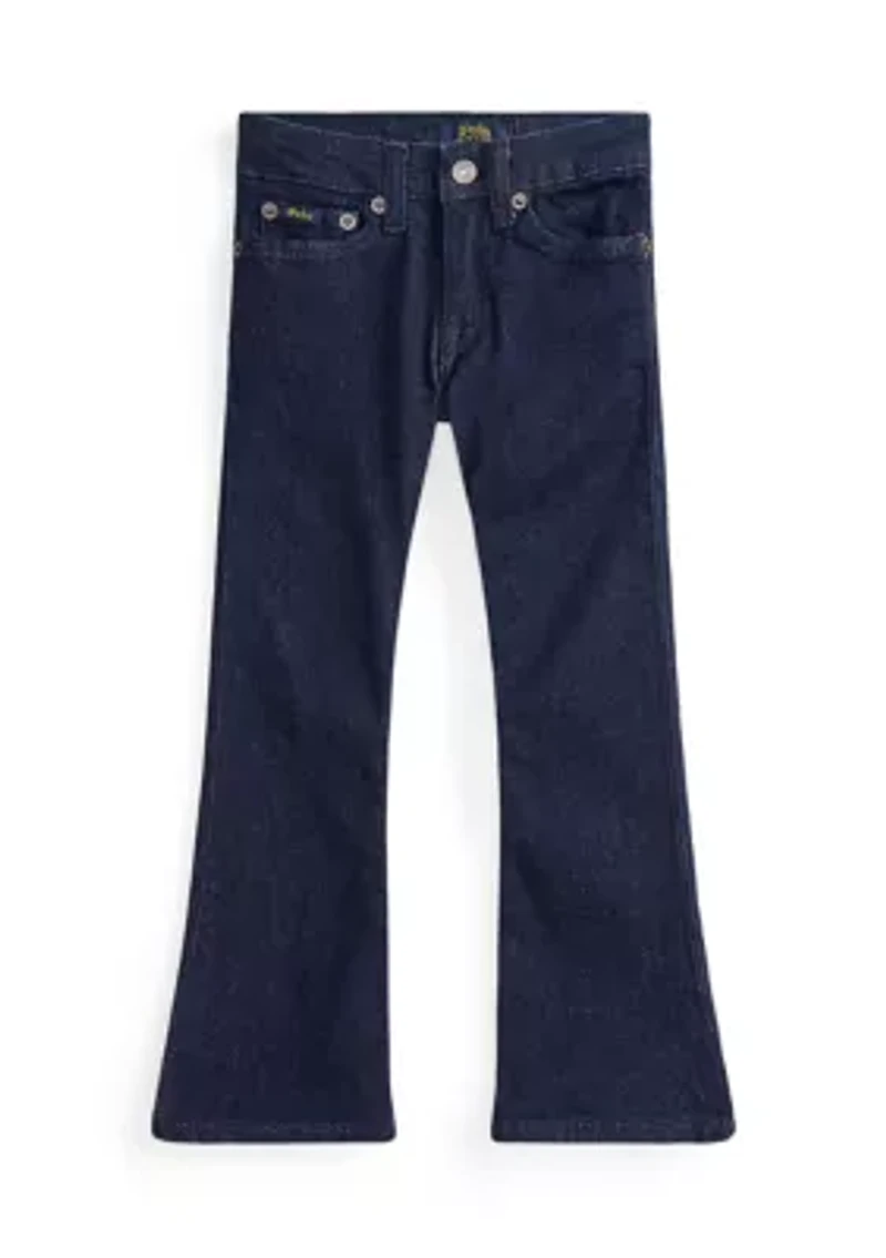 Girls 2-6x Flared Indigo Stretch Denim Jean