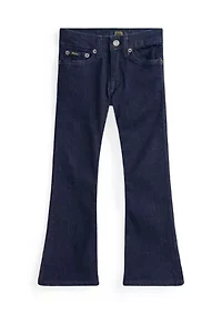 Girls 2-6x Flared Indigo Stretch Denim Jean