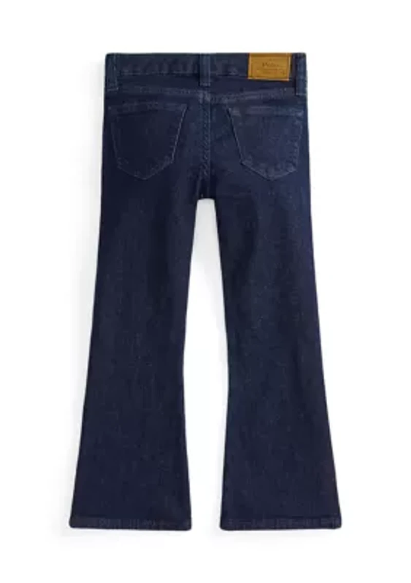 Girls 2-6x Flared Indigo Stretch Denim Jean