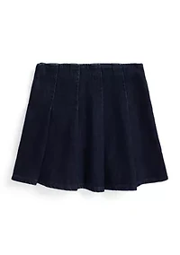 Girls 2-6x Pleated Cotton Denim Skirt