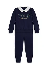 Girls 2-6x Argyle Logo Fleece Sweatshirt & Pants Set