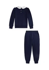 Girls 2-6x Argyle Logo Fleece Sweatshirt & Pants Set