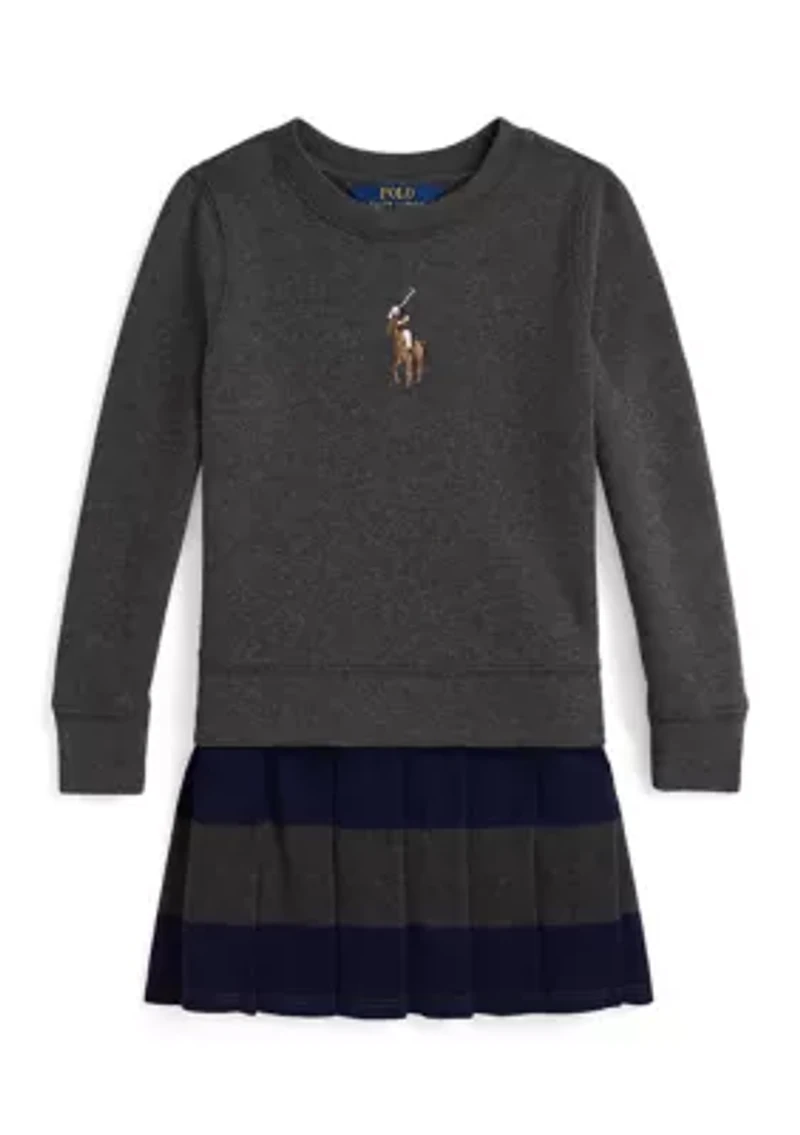 Girls 2-6x Big Pony Fleece Sweatshirt Dress