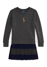 Girls 2-6x Big Pony Fleece Sweatshirt Dress