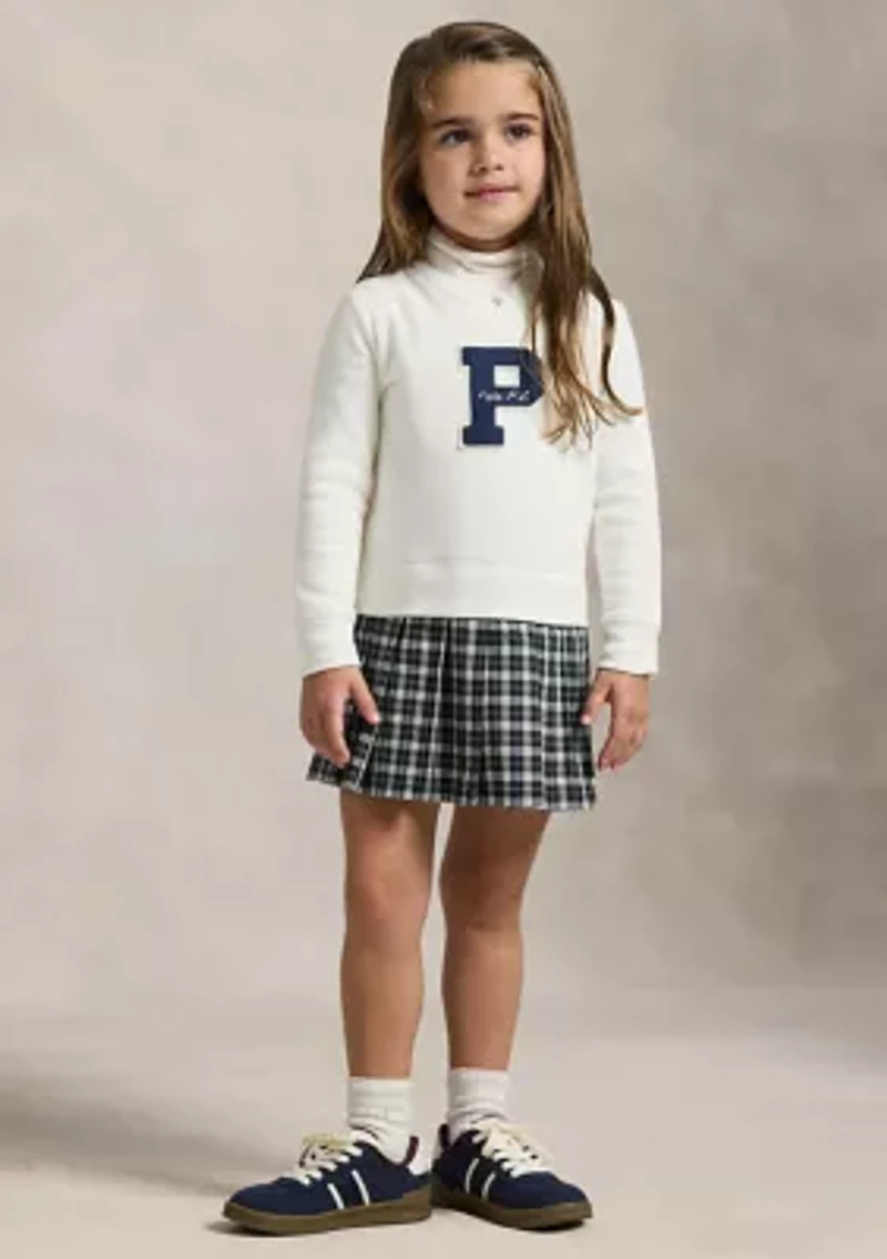 Girls 2-6x Letterman Fleece Sweatshirt Dress