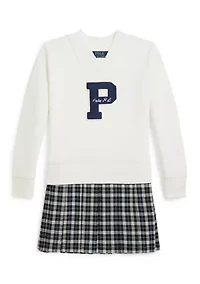 Girls 2-6x Letterman Fleece Sweatshirt Dress
