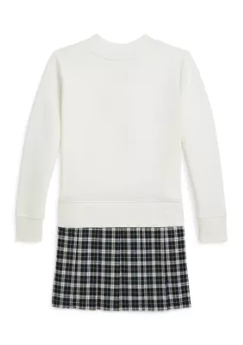 Girls 2-6x Letterman Fleece Sweatshirt Dress