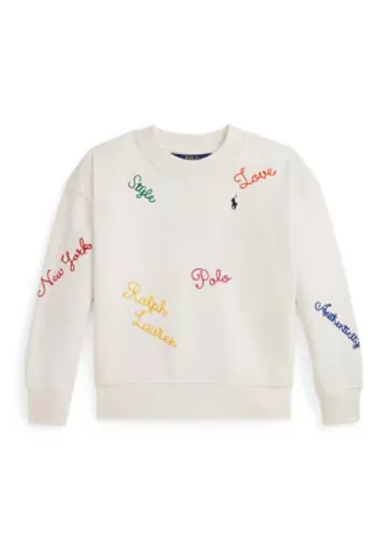 Girls 2-6x Embroidered Fleece Sweatshirt