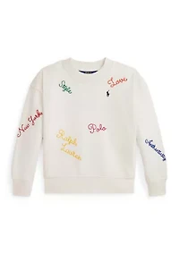 Girls 2-6x Embroidered Fleece Sweatshirt