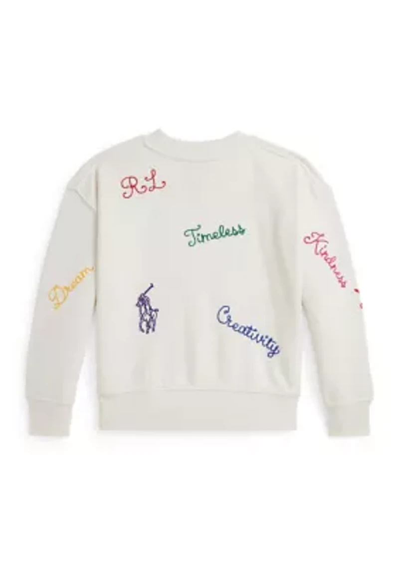 Girls 2-6x Embroidered Fleece Sweatshirt