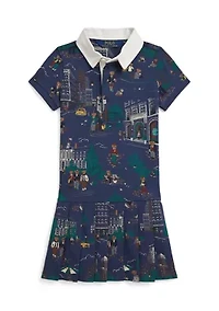 Girls 2-6x Polo Bear Cotton Jersey Rugby Dress
