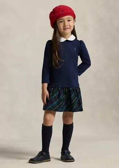 Girls 4-6x Plaid-Skirt Ponte Dress
