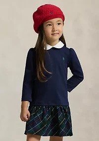 Girls 4-6x Plaid-Skirt Ponte Dress