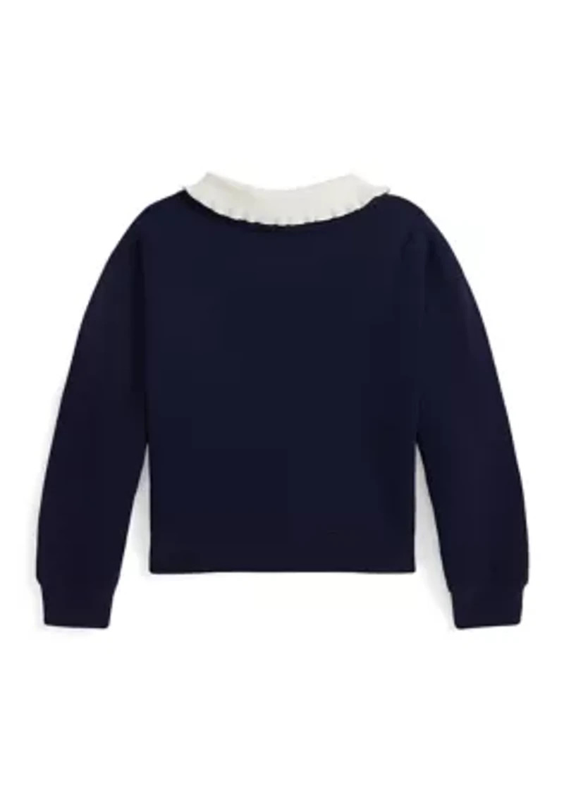 Girls 2-6x Collared Fleece Sweatshirt