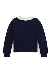 Girls 2-6x Collared Fleece Sweatshirt