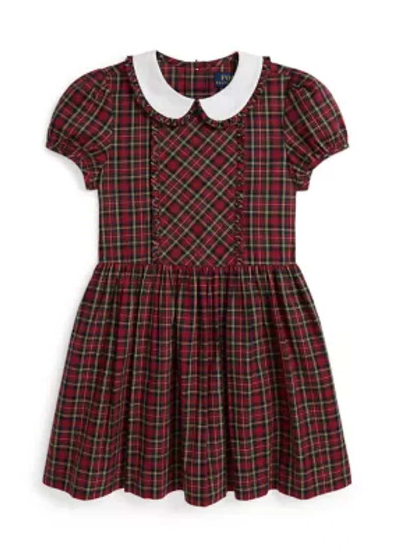 Girls 2-6x Plaid Ruffled Cotton Poplin Dress