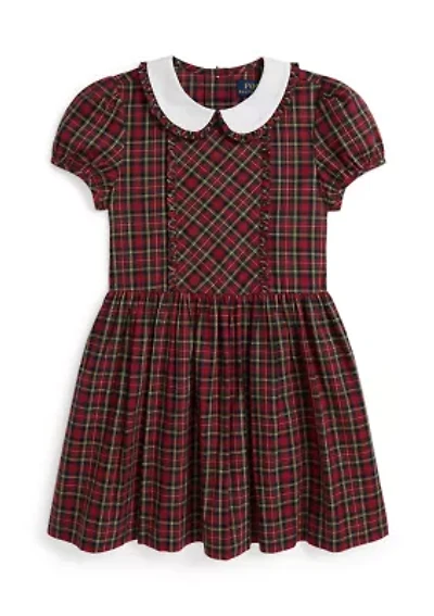 Girls 2-6x Plaid Ruffled Cotton Poplin Dress