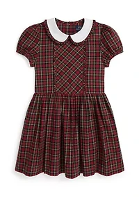 Girls 2-6x Plaid Ruffled Cotton Poplin Dress
