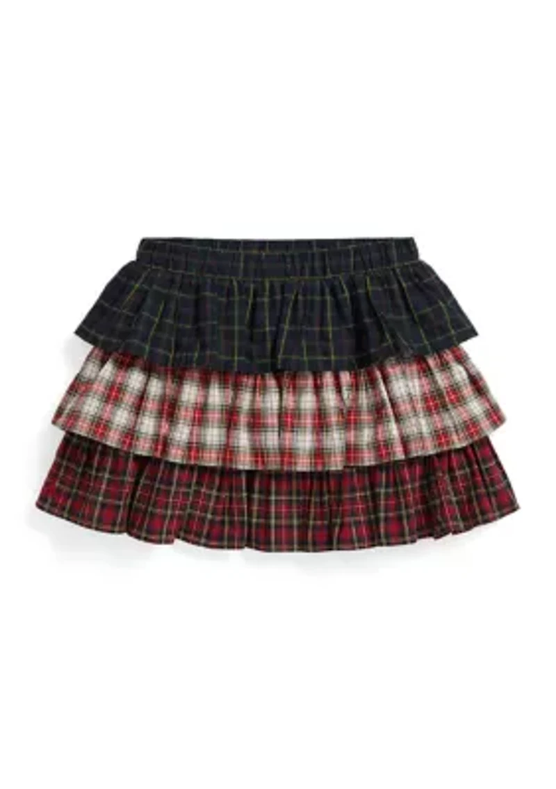 Girls 4-6x Plaid Tiered Poplin Skirt