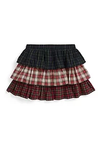 Girls 4-6x Plaid Tiered Poplin Skirt