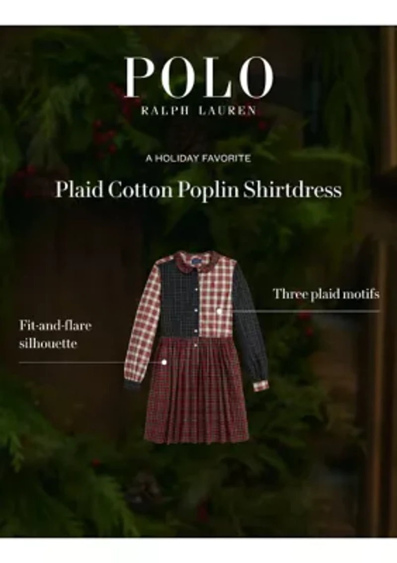 Girls 2-6x Plaid Cotton Poplin Shirtdress
