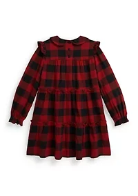 Girls 2-6x Buffalo Check Ruffled Cotton Twill Dress