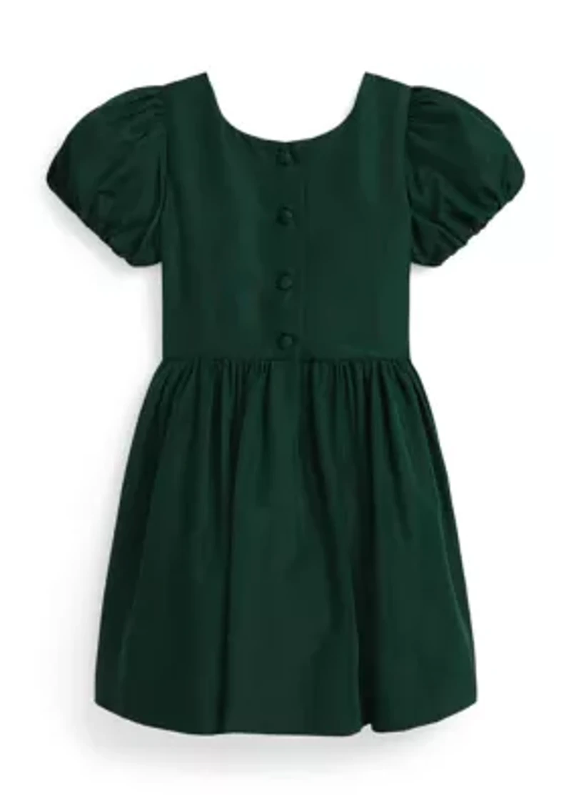 Girls 2-6x Balloon-Sleeve Taffeta Dress