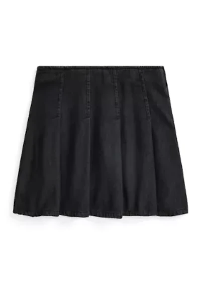 Girls 2-6x Pleated Cotton Denim Skirt