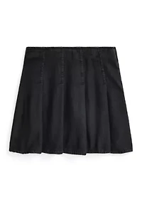 Girls 2-6x Pleated Cotton Denim Skirt