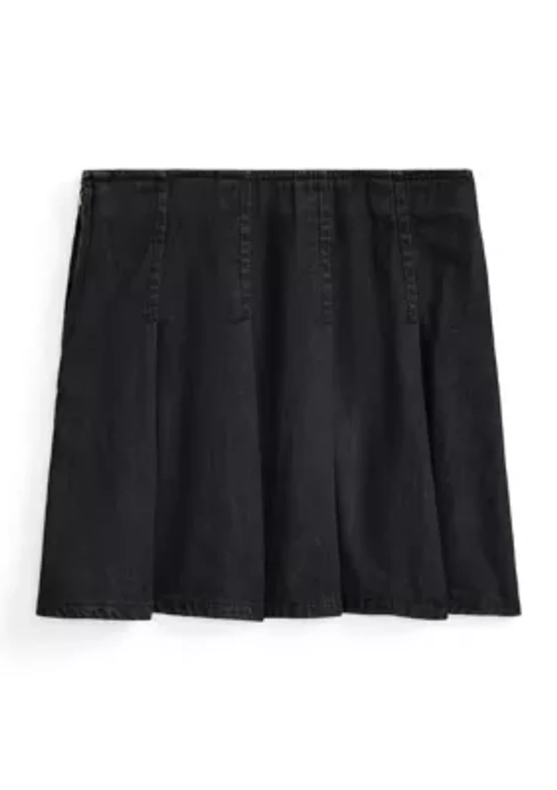 Girls 2-6x Pleated Cotton Denim Skirt