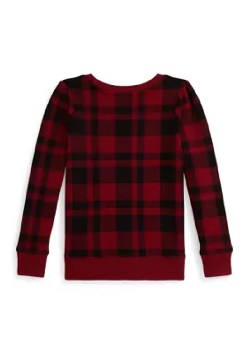 Plaid Polo Bear Fleece Sweatshirt