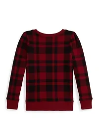Plaid Polo Bear Fleece Sweatshirt
