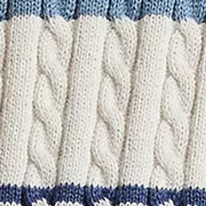 Girls 2-6x Striped Cable Cotton Sweater & Skirt