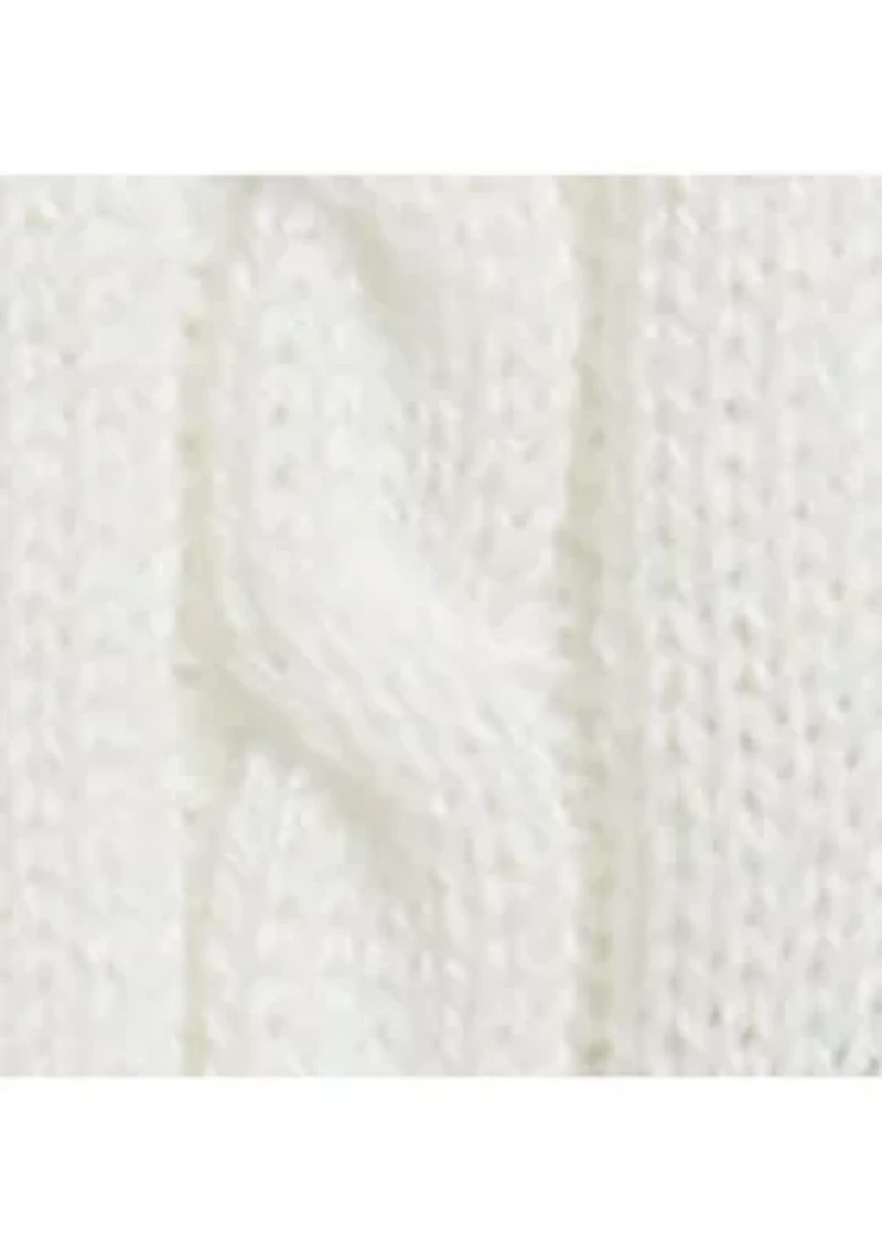 Girls 2-6x Polo Bear Cable Cotton V-Neck Cardigan