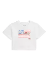 Girls 2-6x Floral Flag Cotton Jersey Boxy Tee