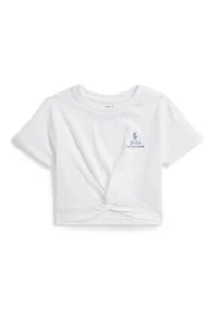 Girls 2-6 Logo Knot-Front Cotton Boxy T-Shirt
