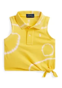 Girls 2-6x Tie-Dye Mesh Boxy Polo Shirt
