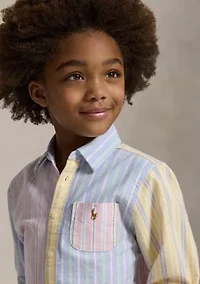 Girls 2-6x Striped Cotton Oxford Boxy Fun Shirt