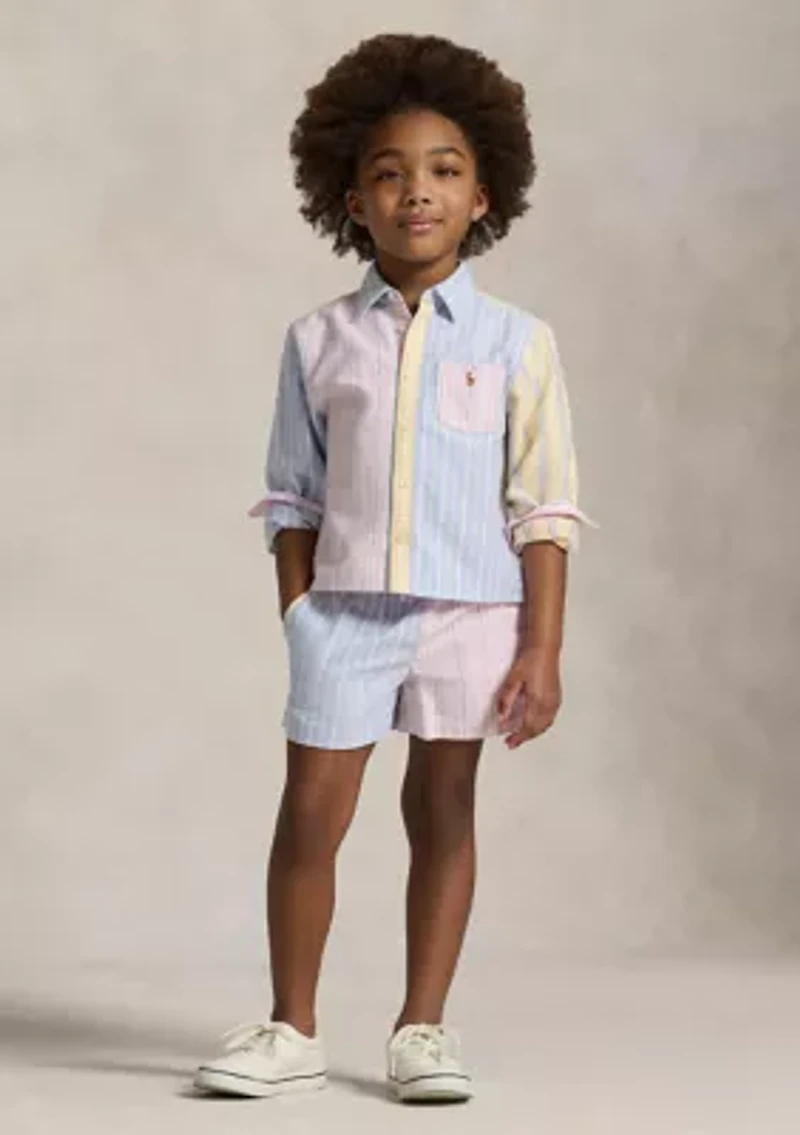 Girls 2-6x Striped Cotton Oxford Boxy Fun Shirt
