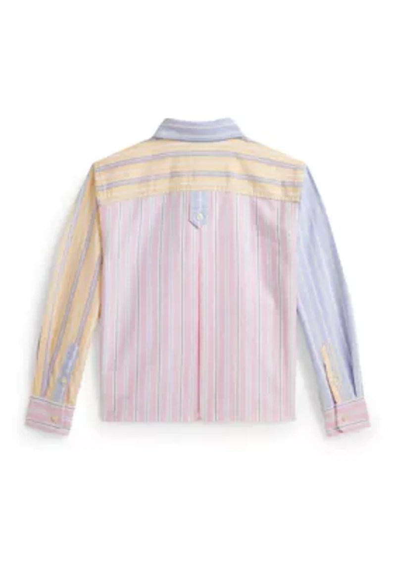 Girls 2-6x Striped Cotton Oxford Boxy Fun Shirt