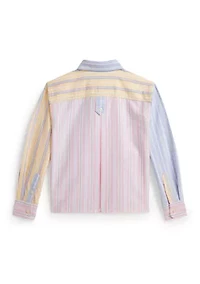 Girls 2-6x Striped Cotton Oxford Boxy Fun Shirt