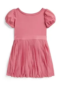 Girls 2-6x Pleated Stretch Ponte Dress
