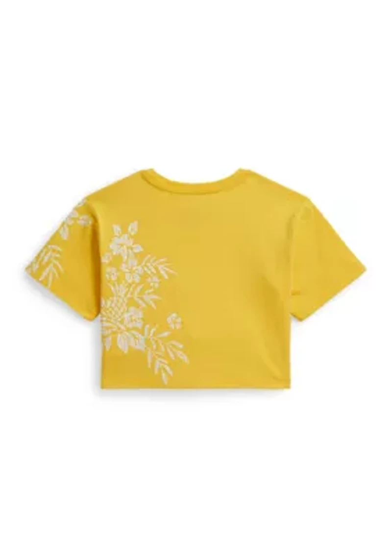 Girls 2-6x Floral-Print Cotton Boxy T-Shirt