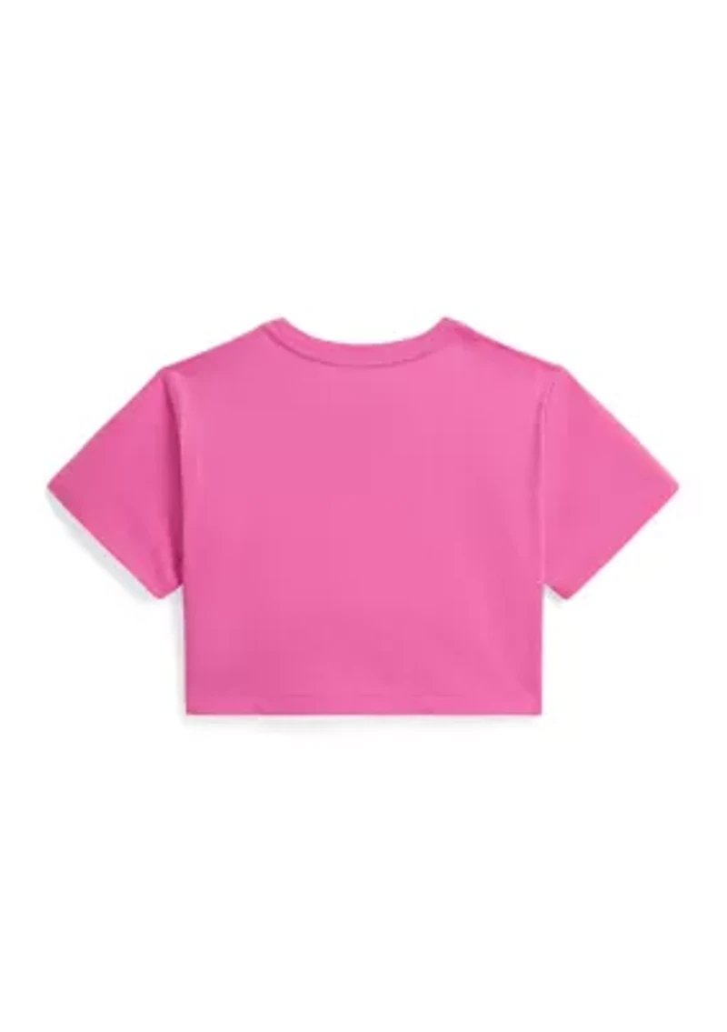 Girls 2-6x Floral-Print Logo Cotton Boxy T-Shirt