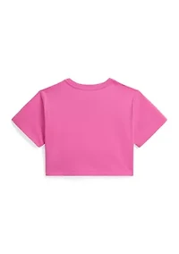 Girls 2-6x Floral-Print Logo Cotton Boxy T-Shirt