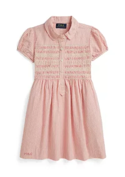 Girls 2-6 Striped Oxford Mesh Polo Dress